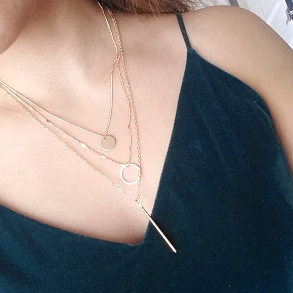 Gold layered necklaces